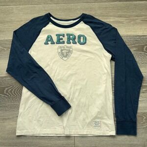 Aeropostale Mens XL Long Sleeve Baseball Tee Aero New York Graphic T Shirt